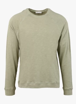 HAMAN - Regular-fit, Katoenen T-shirt Met Ronde Hals | Kaki