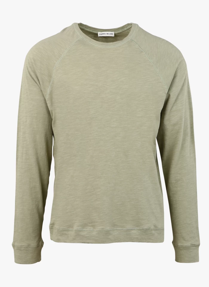 HAMAN - Regular-fit, Katoenen T-shirt Met Ronde Hals | Kaki 2 HAMAN - Regular-fit, Katoenen T-shirt Met Ronde Hals | Kaki