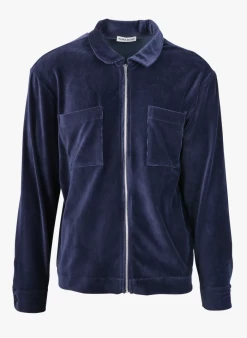 HILAIRE - Jasje Van Velours Katoenblend | Blauw