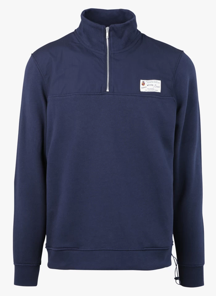 HADES - Sweater Met Ritsje Aan De Hals Katoenblend | Blauw 3 HADES - Sweater Met Ritsje Aan De Hals Katoenblend | Blauw