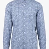 DOV - Katoenen Overhemd Met Klassieke Kraag En Print | Blauw