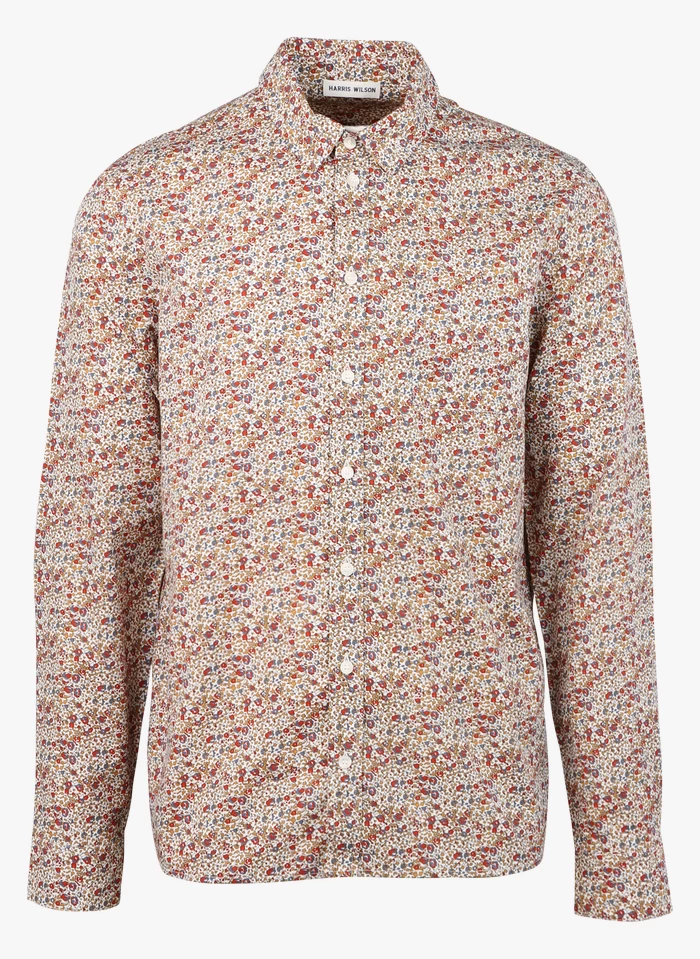 DAWSON - Regular-fit, Katoenen Overhemd Met Print | Beige 3 DAWSON - Regular-fit, Katoenen Overhemd Met Print | Beige