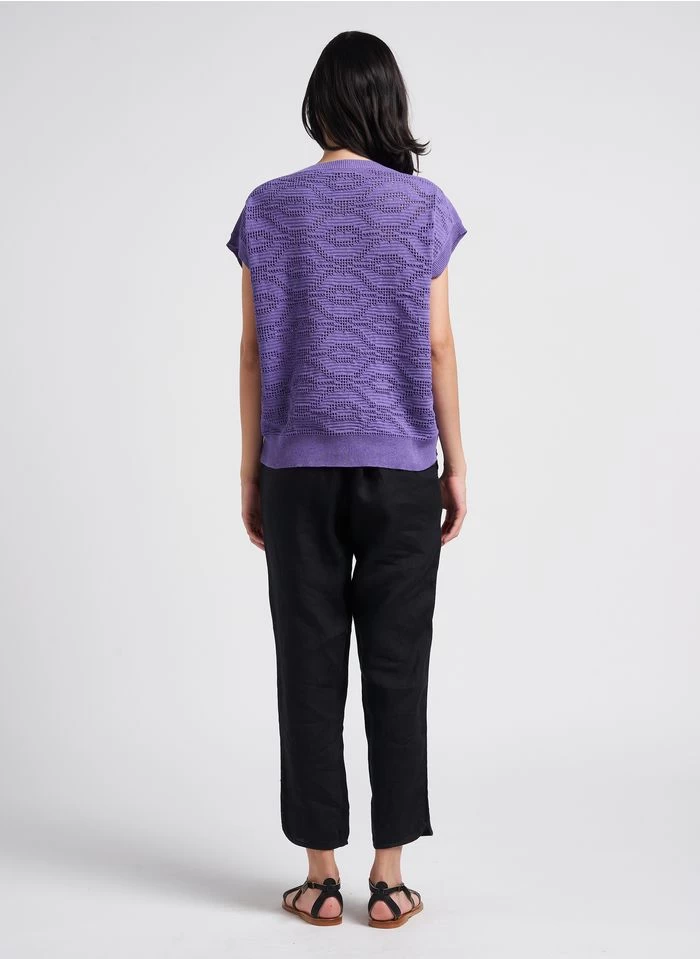 ELIAS - Rechte, Linnen, 7/8-broek | Zwart 9 ELIAS - Rechte, Linnen, 7/8-broek | Zwart - Image 7