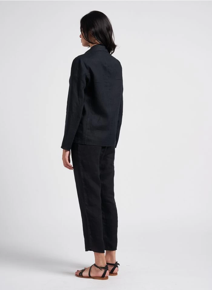 ELIAS - Rechte, Linnen, 7/8-broek | Zwart 15 ELIAS - Rechte, Linnen, 7/8-broek | Zwart - Image 13