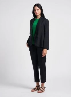 ELIAS - Rechte, Linnen, 7/8-broek | Zwart 30 ELIAS - Rechte, Linnen, 7/8-broek | Zwart -Wilson.NL 4145925