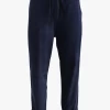 HILARY - Joggingbroek Van Velours Katoenblend | Blauw -Wilson.NL 4150746