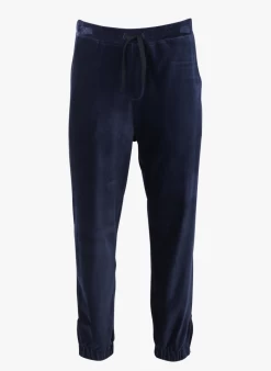 HILARY - Joggingbroek Van Velours Katoenblend | Blauw