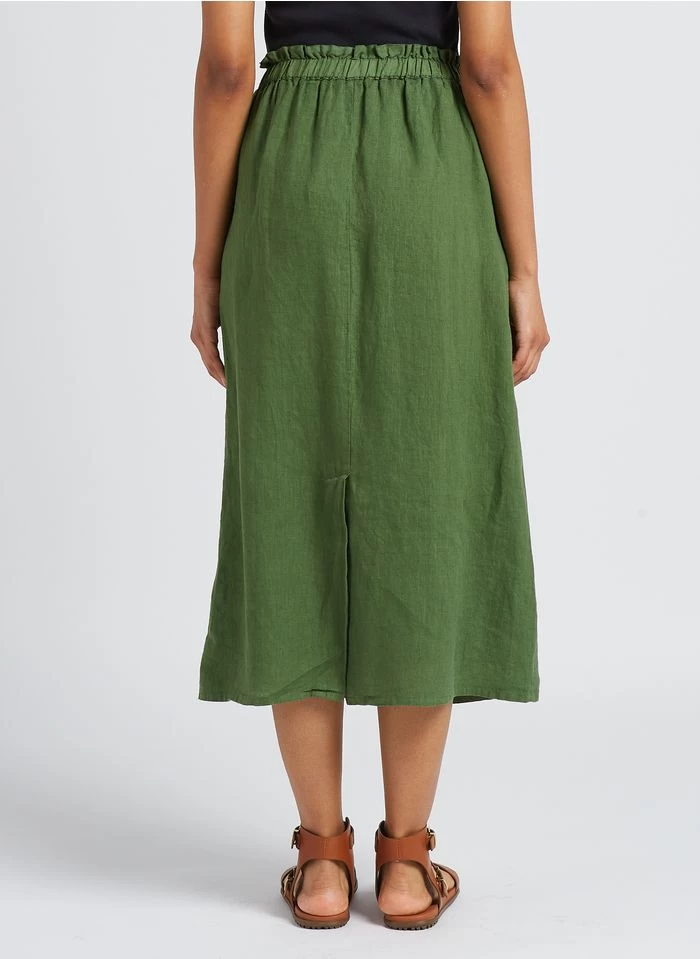 ELIO - Lange, Linnen Rok | Groen 4 ELIO - Lange, Linnen Rok | Groen - Image 2