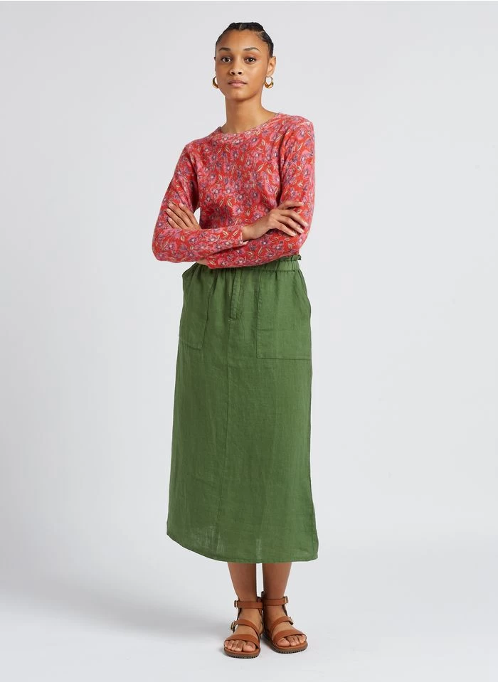 ELIO - Lange, Linnen Rok | Groen 9 ELIO - Lange, Linnen Rok | Groen - Image 7