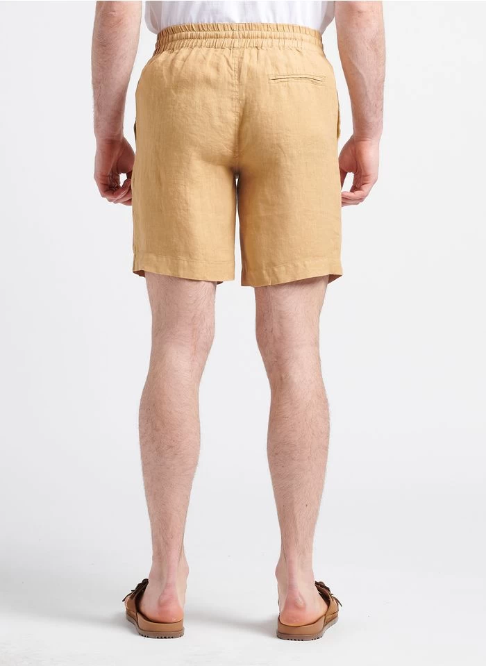 DANTON - Regular-fit, Linnen Short | Bruin 5 DANTON - Regular-fit, Linnen Short | Bruin - Image 3