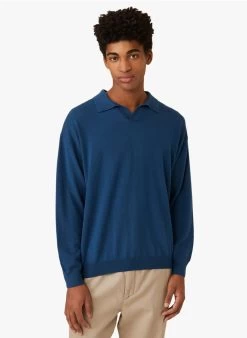 GARRY - Regular-fit, Wollen Trui Met Polokraagje | Blauw -Wilson.NL 4175508