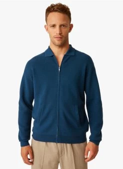 GARETH - Regular-fit, Wollen Vest Met Klassieke Kraag | Blauw -Wilson.NL 4175511