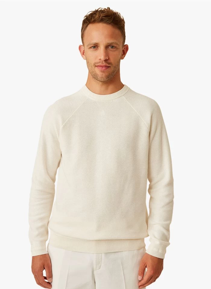 GERY - Gebreide Trui Met Ronde Hals Katoenblend | Beige 4 GERY - Gebreide Trui Met Ronde Hals Katoenblend | Beige - Image 2