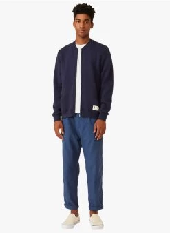 GERSON - Regular-fit Vest Met Teddykraag Kasjmier/katoenblend | Blauw -Wilson.NL 4175518