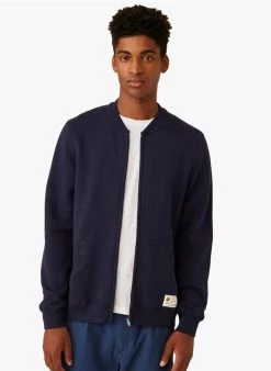 GERSON - Regular-fit Vest Met Teddykraag Kasjmier/katoenblend | Blauw -Wilson.NL 4175519