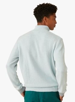 GUNTERICK - Trui Met Opstaande Kraag En Rits | Blauw -Wilson.NL 4175529