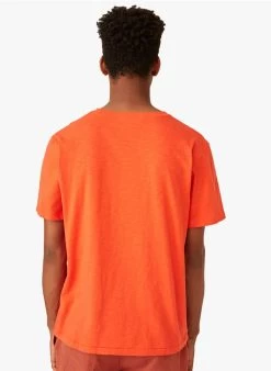 HAMLET - Regular-fit, Katoenen T-shirt Met Ronde Hals | Oranje -Wilson.NL 4175538