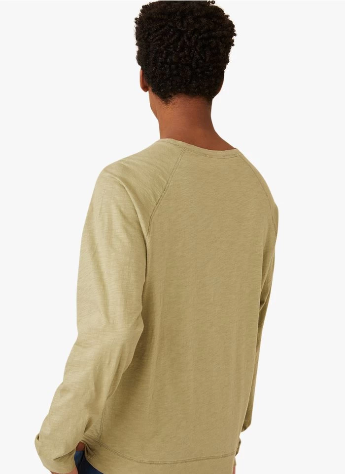 HAMAN - Regular-fit, Katoenen T-shirt Met Ronde Hals | Kaki 5 HAMAN - Regular-fit, Katoenen T-shirt Met Ronde Hals | Kaki - Image 4