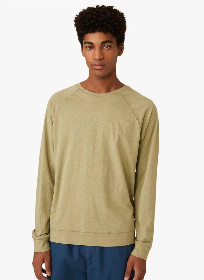 HAMAN - Regular-fit, Katoenen T-shirt Met Ronde Hals | Kaki 3 HAMAN - Regular-fit, Katoenen T-shirt Met Ronde Hals | Kaki - Image 2