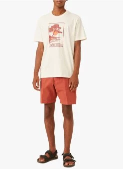 HARVEY - Katoenen T-shirt Met Print | Beige -Wilson.NL 4175560