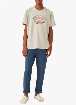 HARRY - Katoenen T-shirt Met Ronde Hals En Zeefdruk | Grijs -Wilson.NL 4175562