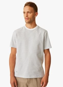 HAYLEE - Gestreept, Katoenen T-shirt Met Ronde Hals | Wit -Wilson.NL 4175568