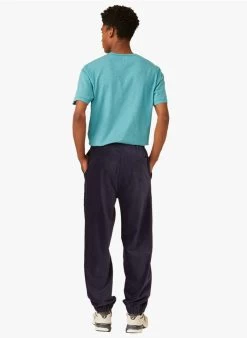 HILARY - Joggingbroek Van Velours Katoenblend | Blauw -Wilson.NL 4175574