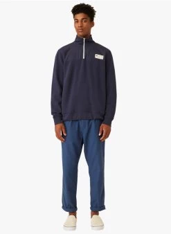 HADES - Sweater Met Ritsje Aan De Hals Katoenblend | Blauw 15 HADES - Sweater Met Ritsje Aan De Hals Katoenblend | Blauw -Wilson.NL 4175579