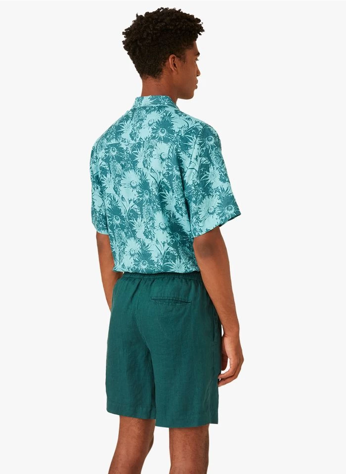 DANTON - Regular-fit, Linnen Short | Blauw 6 DANTON - Regular-fit, Linnen Short | Blauw - Image 4