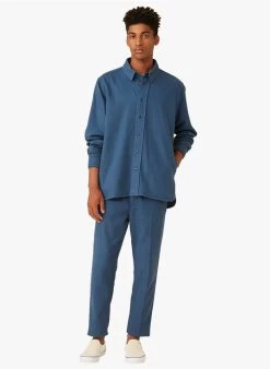 DARELL - Katoenen Overshirt Met Klassieke Kraag | Blauw -Wilson.NL 4175596