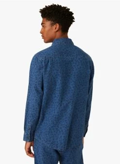 DICKSON - Rechte, Katoenen Blouse Met Print | Blauw -Wilson.NL 4175623