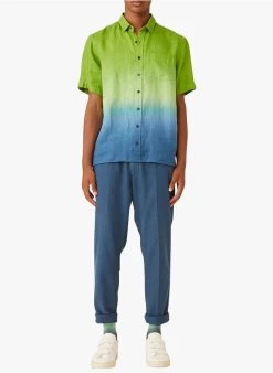 DANETTE - Linnen Overhemd Met Klassieke Kraag | Blauw -Wilson.NL 4175640