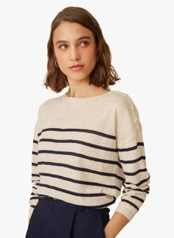 FELICITY - Dunne, Gestreepte, Linnen Trui | Gestreepte -Wilson.NL 4175647