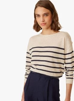 FELICITY - Dunne, Gestreepte, Linnen Trui | Gestreepte