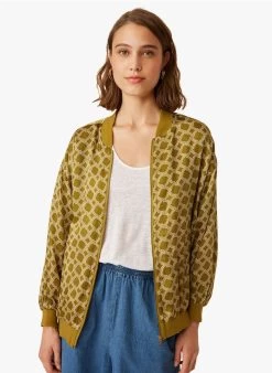 ENGELICA - Oversized, Katoenen Jasje Met Print | Geel -Wilson.NL 4175654