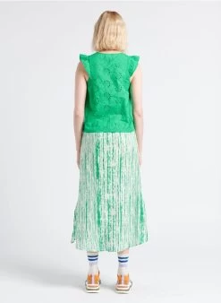 ERICKSON - Lange, Linnen Rok Met Tie-dyeprint | Groen -Wilson.NL 4182969