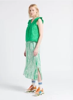 ERICKSON - Lange, Linnen Rok Met Tie-dyeprint | Groen -Wilson.NL 4182970