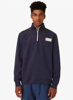 HADES - Sweater Met Ritsje Aan De Hals Katoenblend | Blauw 13 HADES - Sweater Met Ritsje Aan De Hals Katoenblend | Blauw -Wilson.NL 4213037