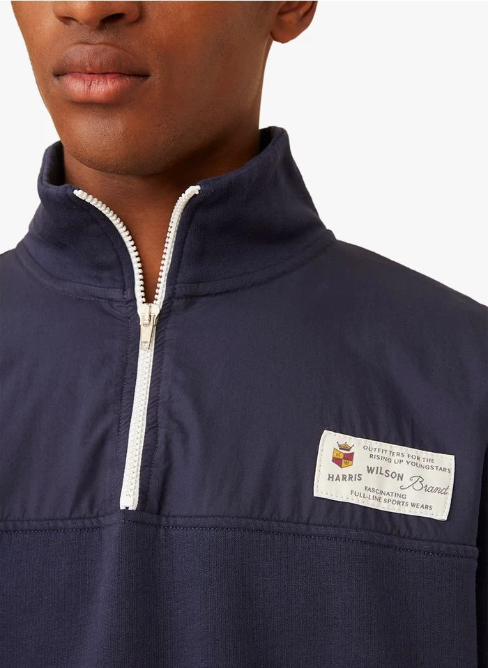 HADES - Sweater Met Ritsje Aan De Hals Katoenblend | Blauw 7 HADES - Sweater Met Ritsje Aan De Hals Katoenblend | Blauw - Image 5