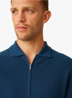 GARETH - Regular-fit, Wollen Vest Met Klassieke Kraag | Blauw -Wilson.NL 4213039