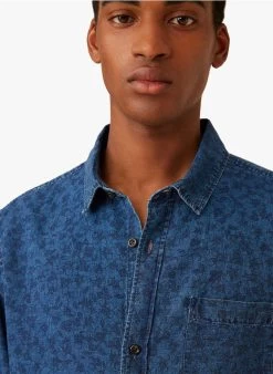 DICKSON - Rechte, Katoenen Blouse Met Print | Blauw -Wilson.NL 4213078