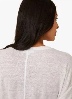 IDALINE - Linnen T-shirt Met Ronde Hals | Wit -Wilson.NL 4213138