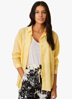 ENORAH - Ruimvallende, Katoenen Blouse | Geel 8 ENORAH - Ruimvallende, Katoenen Blouse | Geel -Wilson.NL 4213150