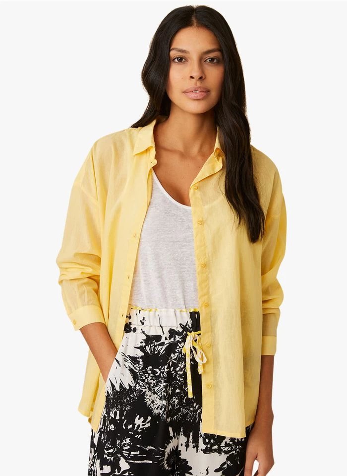 ENORAH - Ruimvallende, Katoenen Blouse | Geel 5 ENORAH - Ruimvallende, Katoenen Blouse | Geel - Image 3