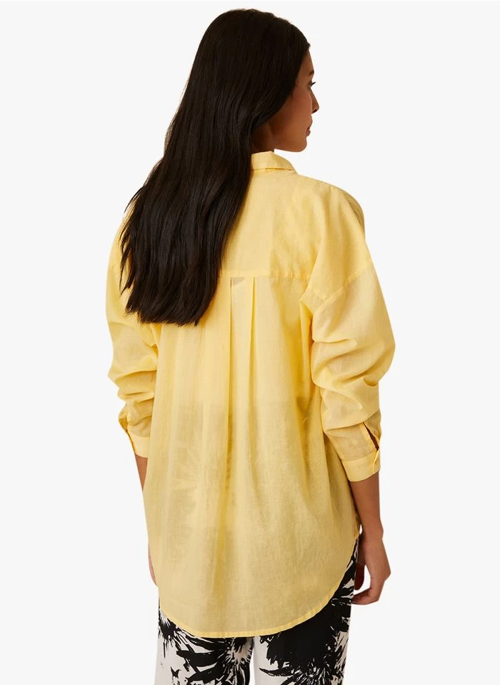 ENORAH - Ruimvallende, Katoenen Blouse | Geel 6 ENORAH - Ruimvallende, Katoenen Blouse | Geel - Image 4