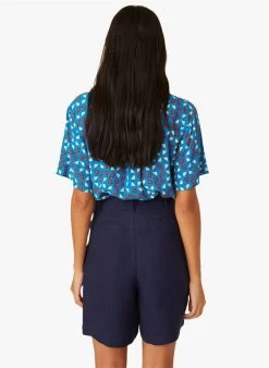 ELOIC - Soepelvallende Linnen Short | Blauw 12 ELOIC - Soepelvallende Linnen Short | Blauw -Wilson.NL 4213291