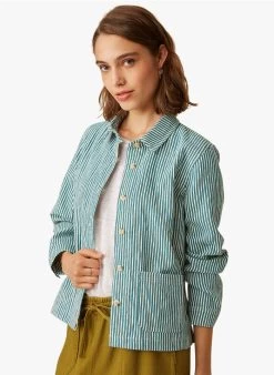 ERWOAN - Jasje Met Knoopsluiting Katoenblend | Gestreepte -Wilson.NL 4213641