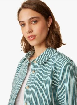 ERWOAN - Jasje Met Knoopsluiting Katoenblend | Gestreepte -Wilson.NL 4213642