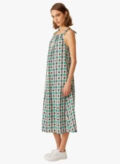 EBORAH - Katoenen Jurk Met Print | Groen -Wilson.NL 4213646