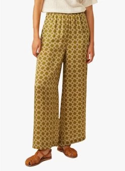 ENGELO - Lange, Soepelvallende Broek Met Print | Geel